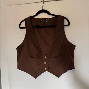 Brown Vest Top